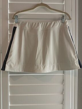 Tuckernuck White Athletic Skort with Navy Logo